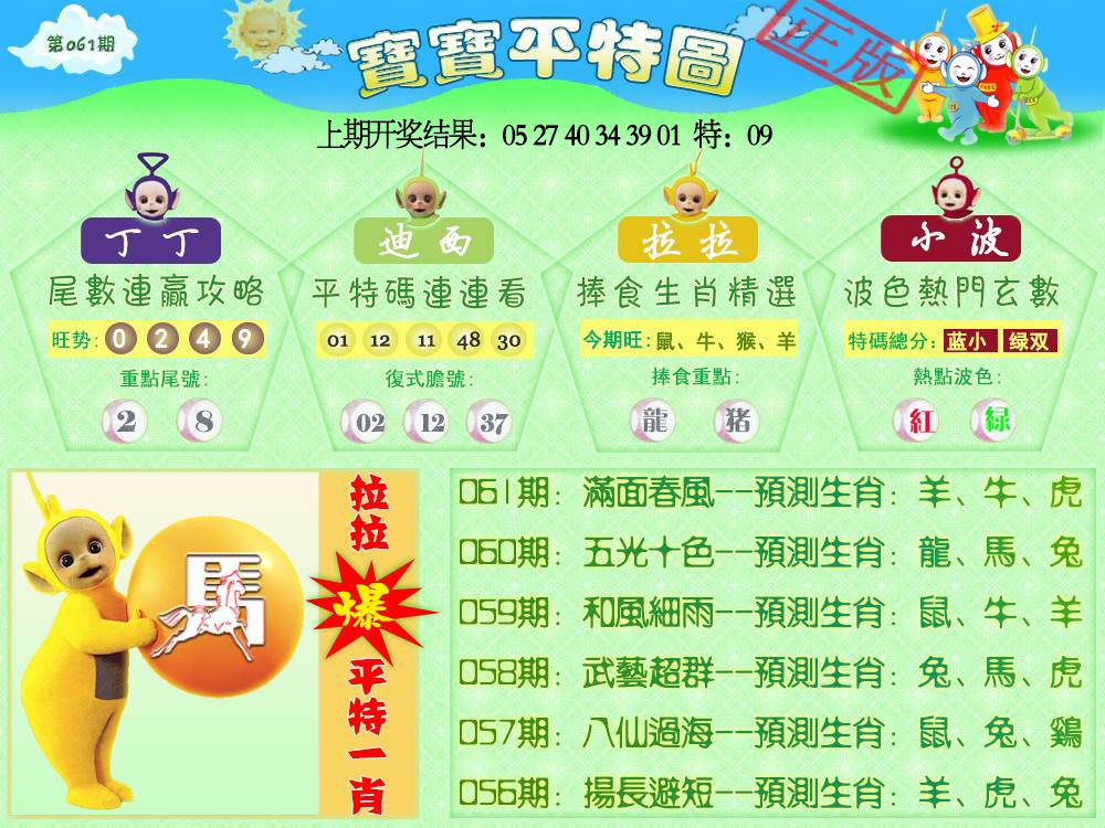 061期天线宝宝平特图[图]
