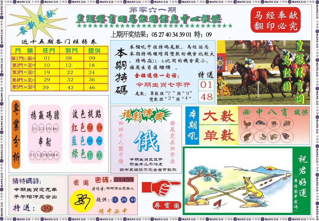 061期体育网马经图[图]