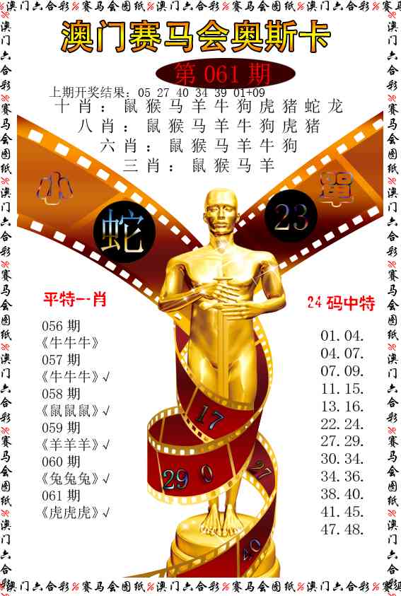 061期新奥斯卡[图]