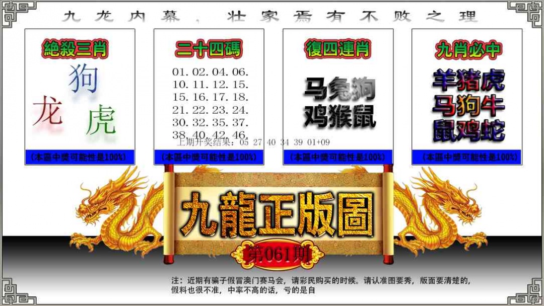 061期九龙正版图[图]