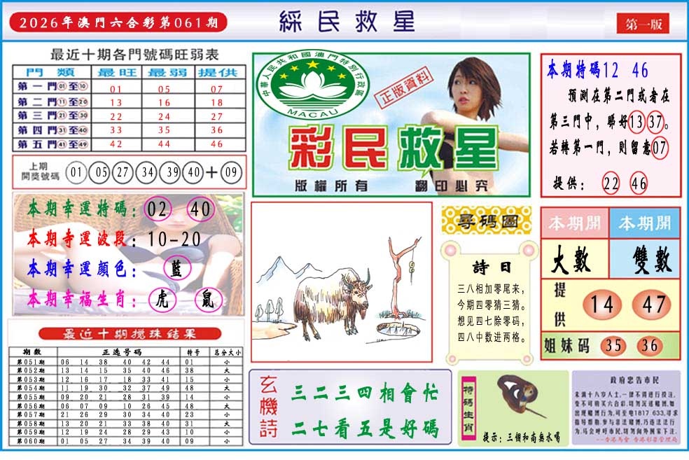 061期彩民救星A[图]