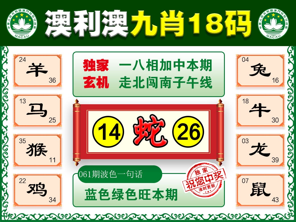 061期澳利澳九肖[图]