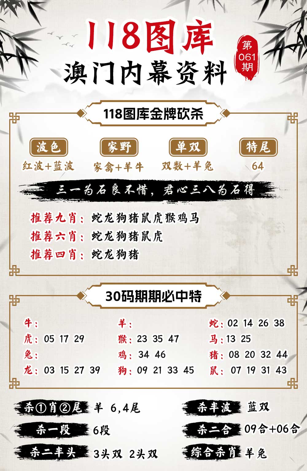 061期118内幕资料[图]