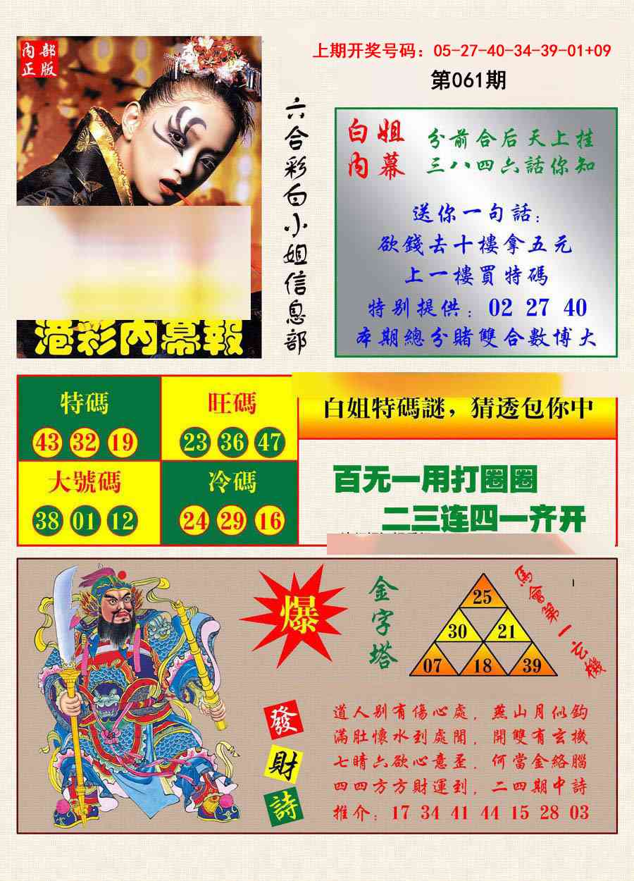 061期港彩内幕报[图]
